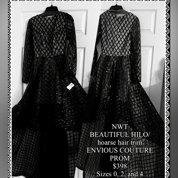 Envious Couture size 0 Hoarse Hair Trim Cocktail Prom High low Formal - Picture 2 of 2